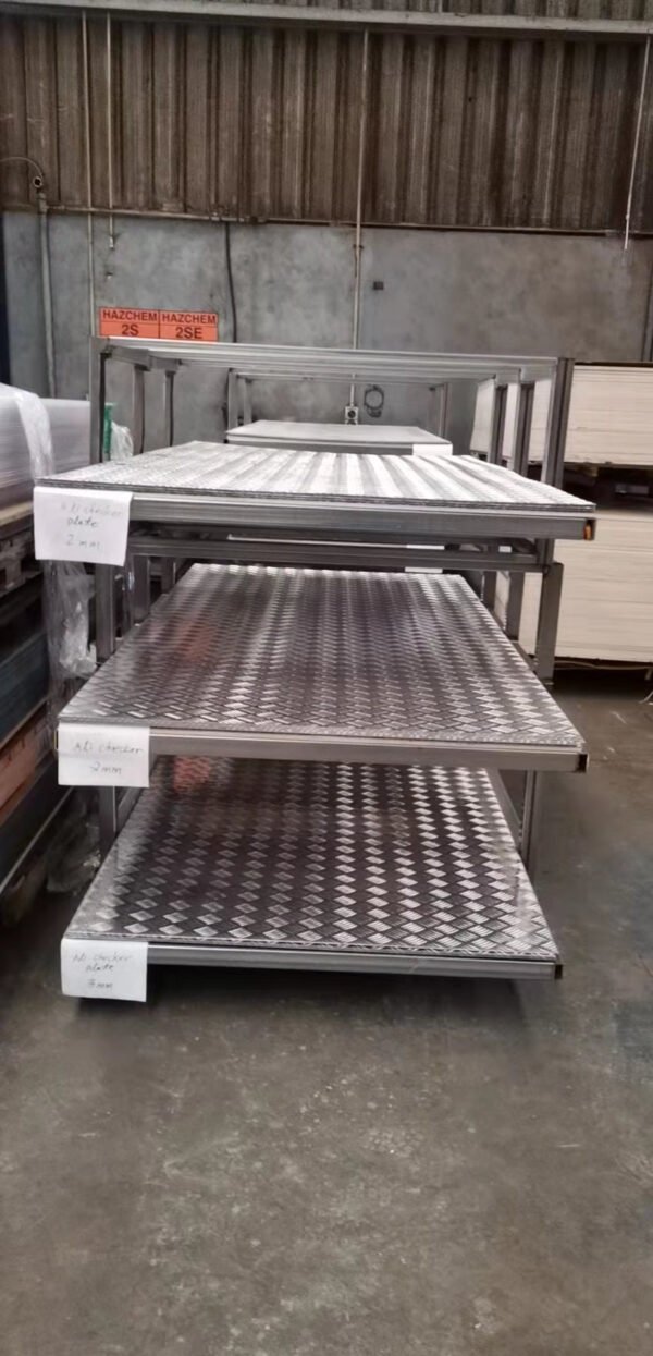 Aluminium checker plate 1.2m x 2.4m x 1.0mm thick
