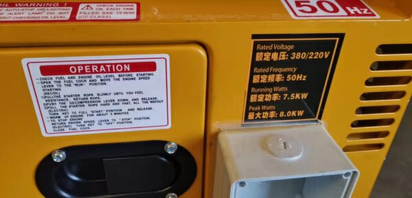 Diesel engine Generator -7500W 220V/380V Output.